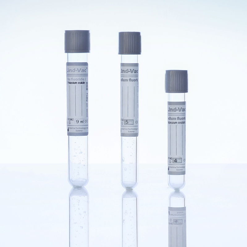 Вакуумна Пробірка Lind-Vac® 13x100 мм, Фторид н./Оксалат к., 6 мл, сіра кришка